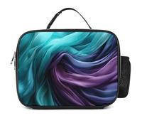POTSCBVW Borsa termica per il pranzo verde smeraldo chiaro e viola, grande capacità, con fibbia di sicurezza, borsa termica per lavoro, palestra, picnic, viaggi e attività all'aperto