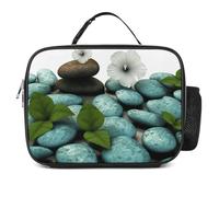 POTSCBVW Cobblestone Zen Flowers - Borsa termica per il pranzo, con fibbia di sicurezza, a prova di perdite, per lavoro, palestra, picnic, viaggi e attività all'aperto