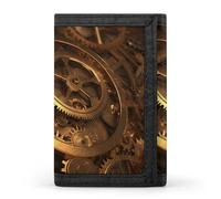 POTSCBVW Cool Steampunk Gears Portafoglio compatto a tre ante con portachiavi leggero e resistente borsa per esterni, stile, taglia unica, classico