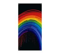 POTSCBVW Copertura arcobaleno per porta d'ingresso, 178 x 89 cm, in poliestere, decorazione per portico di benvenuto, cartello da appendere per feste, decorazioni per la casa, celebrazioni festive