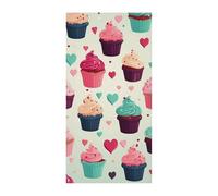 POTSCBVW Cupcake Candy Hearts Sweet Door Cover per porta d'ingresso, 178 x 89 cm, in poliestere, decorazione per portico di benvenuto, cartello da appendere per feste, decorazioni per la casa