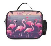 POTSCBVW Flock of Tropical Flamingos - Borsa termica per il pranzo, con fibbia di sicurezza, a prova di perdite, per lavoro, palestra, picnic, viaggi e attività all'aperto