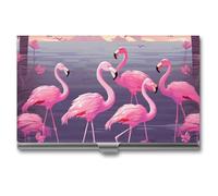 POTSCBVW Flock of Tropical Flamingos - Porta biglietti da visita super leggero, portatile, in lega di alluminio, organizer per carte di credito, sottile, professionale, per lavoratori in ufficio