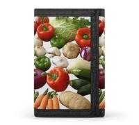 POTSCBVW Introduzione di Varie Verdure Portafoglio Compatto Trifold Portafoglio con Portachiavi Leggero & Durevole Borsa per Outdoor, stile, Taglia unica, Classico