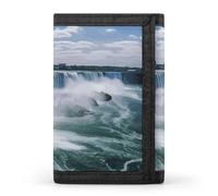 POTSCBVW Niagara Falls Portafoglio compatto a tre ante con portachiavi, leggero e resistente, per esterni, stile, taglia unica, classico