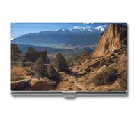 POTSCBVW Pikes Peak Colorado, porta biglietti da visita super leggero, portatile, in lega di alluminio, organizer per carte di credito, sottile, professionale, per impiegati, uomini e donne