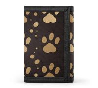 POTSCBVW Portafoglio compatto a tre ante con stampa di zampa di cane, con portachiavi, borsa leggera e resistente per esterni, stile, taglia unica, classico