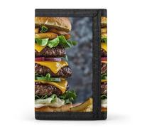 POTSCBVW Portafoglio extra large per hamburger, compatto, a tre pieghe, con portachiavi, leggero e resistente, per esterni, stile, taglia unica, classico