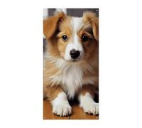 POTSCBVW Simpatico cucciolo di cane copertura per porta d'ingresso, 178 x 89 cm, in poliestere, decorazione per portico di benvenuto, cartello da appendere per feste, decorazioni per la casa