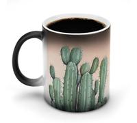 POTSCBVW Tazza in ceramica che cambia colore ad acquerello, verde e verde, la tazza in ceramica rivela il design nascosto quando è calda, tazze da caffè sensibili al calore, regalo divertente per