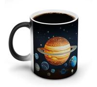 POTSCBVW Tazza in ceramica che cambia colore con la stella solare che si illumina al buio, la tazza in ceramica rivela il design nascosto quando è calda, tazze da caffè sensibili al calore, regalo