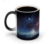 POTSCBVW Tazza in ceramica che cambia colore con lo spazio esterno, la tazza in ceramica rivela il design nascosto quando è calda, tazza da caffè sensibile al calore, regalo divertente per compleanno