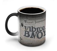 POTSCBVW Tazza in ceramica che cambia colore con ragnatela nera, rivela un design nascosto quando è calda, tazza da caffè sensibile al calore, regalo divertente per compleanno e Natale