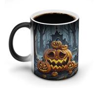 POTSCBVW Tazza in ceramica che cambia colore dall'atmosfera terrificante, la tazza in ceramica rivela il design nascosto quando è calda, tazze da caffè sensibili al calore, regalo divertente per