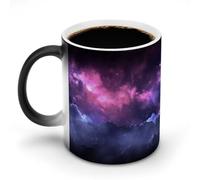 POTSCBVW Tazza in ceramica con galassia magica che cambia colore, rivela il design nascosto quando è calda, tazza da caffè sensibile al calore, regalo divertente per compleanno e Natale