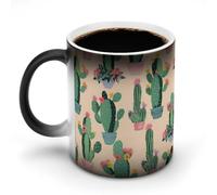 POTSCBVW Tazza in ceramica con motivo verde che cambia colore, rivela il design nascosto quando è calda, tazze da caffè sensibili al calore, regalo divertente per compleanno, Natale