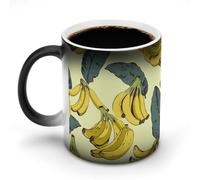 POTSCBVW Tazza in ceramica con stampa a banana, che cambia colore, rivela il design nascosto quando è calda, tazza da caffè sensibile al calore, divertente regalo per compleanno e Natale