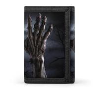 POTSCBVW Zombie Hand Dark Halloween Portafoglio compatto a tre ante con portachiavi borsa leggera e resistente per esterni, stile, taglia unica, classico