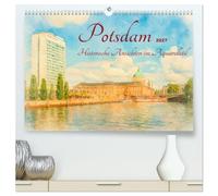 Potsdam - Historische Ansichten im Aquarellstil (hochwertiger Premium Wandkalender 2027 DIN A2 quer), Kunstdruck in Hochglanz: Potsdamer Geschichte in Aquarelltönen