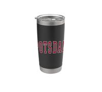 Potsdam New York Souvenir College Style Red Text Bicchiere termico in acciaio inox doppia parete