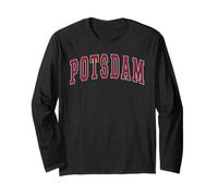 Potsdam New York Souvenir College Style Red Text Maglia a Manica