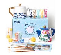 Pott’d Paintables Kit Dipingi la Tua Teiera - Kit Ceramica Fai-da-Te per Adulti con Teiera, Colori, Pennelli, Spugne, Tavolozza e Guida, Perfetto per Principianti e Amanti del Tè