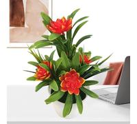 Potted Artificial Plants - Artificial Potted Greenery | Faux Plants No Watering | Soft PVC Material Height 20cm - Realistic Flowers Aesthetic Decor For Coffee Table Kitchen Farmhouse Shelf Bathroom Di