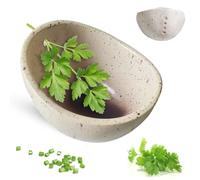 Pottery - Ciotola spogliarellista per erbe aromatiche a 4 scomparti con fori di diverse dimensioni, design ergonomico, separazione di foglie e steli per timo, basilico, rosmarino e altro (bianco)