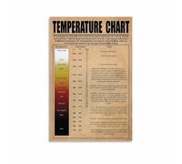 Pottery Firing Guide Poster Temperature Chart for Clay and Glaze Canvas Painting Wall Art for Ceramics Studio(Framed,16x24inch(40x60cm))