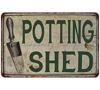 Potting Shed Sign Garden Signs Giardinaggio Vintage Decor She Shed Decorazioni Rustico Targa Decorativa Stagno Moms Fiori Erbe Frutta Verdura Regalo 8 x 12 Metallo Lucido 208120020045