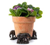 Potty Feet Elefante Figures - Piedini per vaso per piante, supporto per fioriera, ornamenti decorativi fatti a mano, 3 pezzi