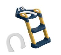 Potty Ladder-sedile di allenamento del bagno pieghevole con gradini e maniglie non slittati, sedia vasino graduale regolabile per oltre il sedile del bambino, 10,63 pollici blu
