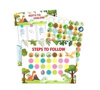 Potty Training Chart | 21.59x27.94cm Potty Training Reward Chart, Reusable Magnetic Star Stickers | For Teacher, Classroom, School And Office, Girls-Boys