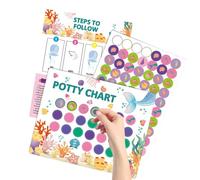 Potty Training Chart | 21.59x27.94cm Potty Training Reward Chart, Reusable Magnetic Star Stickers | For Teacher, Classroom, School And Office, Girls-Boys