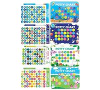 Potty Training Chart | 4-Piece Reusable Reward Sticker Chart For Kids | Fun Behavior Incentive Calendar With Space Princess Dinosaur Themes For Boys Girls Home School Bathroom