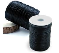 POTUANOT 2mm x 200m Filo Perline Nylon,Filo Cerato per Bracciali,Filo di Nylon di Seta,per la Collana Intrecciata Braccialetto Che Borda Accessorio per la Creazione di Gioielli(Nero)