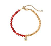 POTUBI Bracciale con Catena di Perline Regolabile e Agata Rossa for Donna, Braccialetto Portafortuna for la Mamma, Gioielli spirituali Fatti a Mano for Regali di Natale e San Valentino