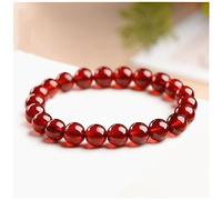 POTUBI Bracciale con Perline di Granato Rosso Naturale, Bracciale Elastico a Cerchio Singolo in Granato, Regalo di Gioielli Affascinante, 7 mm (Circa 25 Perline)(8mm(about22beads))