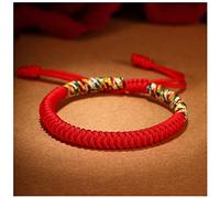 POTUBI Braccialetti buddisti tibetani Intrecciati a Mano, da Uomo e da Donna, con Nodi Intrecciati, Braccialetti Portafortuna in Corda Rossa for la Protezione(Red_Men)