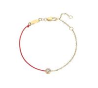 POTUBI Braccialetto Portafortuna Rosso ipoallergenico in Oro con Maglie, Regolabile, Intrecciato, Regalo di Natale for San Valentino, Gioiello alla Moda for lei.