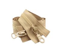 POTUBI Cerniera, 1 pz 90 cm 5# Colorate Doppi cursori Cerniere in Resina con Blocco Automatico e estremità Aperta for Abbigliamento Fai da Te Cucito(Khaki)