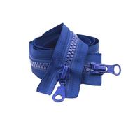 POTUBI Cerniera, 1 pz 90 cm 5# Colorate Doppi cursori Cerniere in Resina con Blocco Automatico e estremità Aperta for Abbigliamento Fai da Te Cucito(Blue)