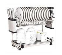 POTUBI Scolaposate, ripiano portaoggetti for cucina, ripiano portaoggetti for cucina in acciaio inox a 2 ripiani con vassoio raccogligocce (argento bianco), 55 cm, 55 cm(55cm,55Cm)