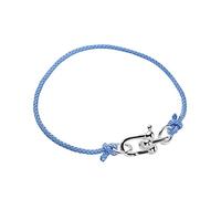 POTUBI Squisito Bracciale con Fibbia a Ferro di Cavallo in Argento Sterling 925, Semplice e Affascinante, Braccialetto con Cordino, Gioielli Chic, Regali for Donne, Ragazze e Giovani.(Blue)