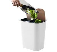Poubelle Double - 750g Bac De Tri Sèche Et Humide 5 Gallons | Poubele Des Cuisine Avec Couvercle À Bouton-Poussoir | Compacte Étanche Pour Maison Chambre Appartement Bureau Salle Dee Bain Cuisines