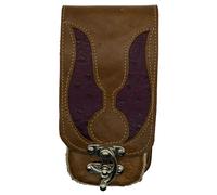 Pouch In Pelle Di Struzzo Reale Con Ali Di Angelo Per Cellulare