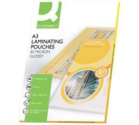 Pouches per plastificatrici Q-Connect 2x80 µm finitura lucida A3 Conf. 100 pezzi