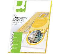 Pouches per plastificatrici Q-Connect 303x426 mm opache 80 micron conf. 100 pz A3 - KF18063