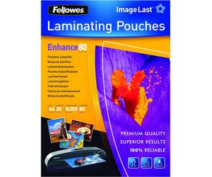 Pouches poliestere Fellowes A4 confez.25 pezzi 80 micron