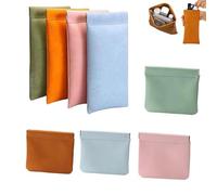 Pouchic - Personalized Snap Closure Leather Organizer Pouch,Pouchic Snap Closure Pouches, Pouchic Snap Closure, No Zipper Self-Closing Pocket Cosmetic Bag B)